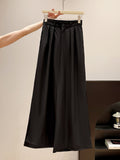 Korean Fashion Solid Color Thin Tug Trousers Women 2026 Summer New Commuting Lazy Casual Trousers