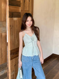 Green Thin Sunscreen Hooded Women's New Bow Tie Strap Sling Vest Two-Piece Set In Summer 2026