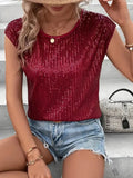 New Loose Casual Fashion Party Round-Neck Sleeveless Top Women's T-Shirt