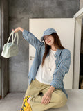 Zhang Ruan Nan With The Same Plaid Shirt Long-Sleeved T-Shirt Girl Autumn Sweet And Exclusive Special Thin Loose Coat Top