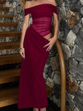 Dili Elegant Evening Dress With Chest Solid Color Bag Hip Long Dress Dress Dress Women's 2025 Autumn And Winter