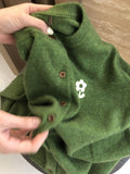 2025 Early Autumn Super Look Unique Beautiful Blouse Loose Lazy Wind High-End Green Knitted Cardigan Woman