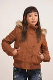 2025 Early Autumn Retro Removable Casual Hair Collar Short Denim Jacket + Hair Fashion Temperament