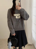 Super Good Korean Puppy Knitted Sweater Woman 2025 New Autumn And Winter South Korea Dongdaemun Burst Top