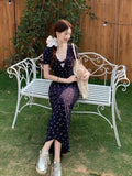 Pure Wind Twisting Broken Flower Dress Dress 2026 Summer Temperament Hottie Wearing Waist Lace Splicing Long Dress