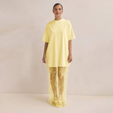 Dress 2025 New Loose Perspective Lace T-Shirt Long Women's Elegant Temperament High-Sense Skirt