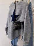 Dili Vacation Round Collar Simple Long-Sleeved Wool Knitting Sweater Women's 2025 Autumn And Winter