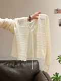 Shangchi Outside Hook T-Shirt With Knitted Sunscreen Shirt Women 2026 Summer Super Fire French Gentle Temperament Short Top