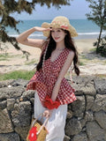 Spice Girl Style V-Neck Vest Women 2026 Summer New Slimming Flaws Outside Wearing Oceanic Suspension