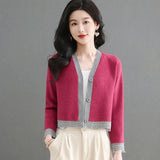 Spring And Autumn 2025 New Knitted Cardigan Fashion Design Short Piece Of Sweater Small Coat Female Explosive Top
