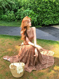 French Retro Kinesi Sleeveless Vest Dress Women's Summer Waist Design Feeling Seaside Holiday Swing Long Skirt