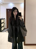 Lazy Wind Loose Leisure Knitted Cardigan Women's Autumn And Winter Thick Heating Quality With Long Sweater Jacket