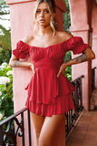 Exploding Cake Skirt Fashion Sexy One-Word Lantern Lotus Leaf Sleeve Casual Summer Women's Skirts