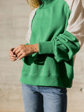 Hot Sales Women's Clothing Color Design Lantern Sleeve Half-High Collar Long Sleeves Casual Commuter Woman