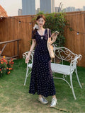Pure Wind Twisting Broken Flower Dress Dress 2026 Summer Temperament Hottie Wearing Waist Lace Splicing Long Dress