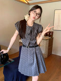 Small Man French Gray Wave Dot Dress Women's Summer 2026 New College Style Temperament Beautiful Skirt