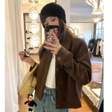 Millard Slipvelvet Jacket Women's Short 2025 Spring And Autumn New Retro Loose Small Thin Jacket Top