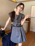 Small Man French Gray Wave Dot Dress Women's Summer 2026 New College Style Temperament Beautiful Skirt