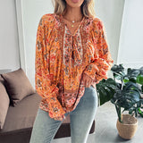 Dili Leisure Vacation Printed Long Sleeve T-Shirt Shirt Women's Winter 2025