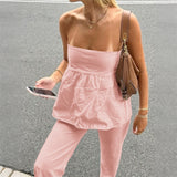 Dili Casual Vacation T-Mblade Blouse Straight Trousers Set Women's 2025 Autumn And Winter