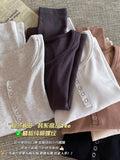 White Cotton Shoulder Long-Sleeved T-Shirt 2025 Autumn New Women's Decoration Body Slimy Inside The Bottom Shirt Top