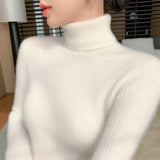 2025 New Spring And Autumn With Women's High-Collar Sweater In Autumn And Winter To Thicker Thick Cotton Knitting Bottom Shirt