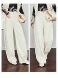 Lyselle Tiansi Old Money Style White Jeans Women's Autumn Loose Hip Banana Pants
