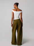 Exploding Thread Repair Y2K Sexy Hot Girl With A Short Shoulder Pure T-Shirt Top Girl