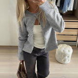 Dili Casual Simple Solid Color Long-Sleeved Coat Sweater Women's 2025 Autumn And Winter