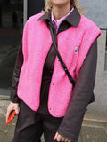 Sleeveless Velvet Short Vest Top 2025 Women's Loose Vest Coat Temperament Commute