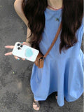Seaside Holiday Wind Blue Sleeveless Vest Dress Women Summer 2026 Spring Popular Wearing New Long Skirt