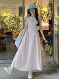 French Temperament First Love Pink Dress Women's Summer 2026 New Waistless Sleeveless Vest Long Dress