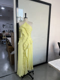 Women's Fashion Folds Hanging Neck Sexy Dress Holiday Seaside Dress Hottie Hanging Neck