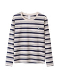Pure Cotton Striped Long-Sleeved T-Shirt Lady Spring And Autumn Coat Wear 2025 New Bottom Shirt Inside The Loose Gas