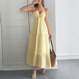 Dili Leisure Vacation Wind Hanging Neck Seaside Atmosphere Long Dress Dress Dress Women's Dress 2025 Spring And Summer