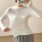 Suit Wearing A Bottom Shirt Women's Clothing Autumn And Winter 2026 New Long-Sleeved White T-Shirt Girl Small Collar Top