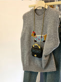 Early Autumn Wearing Cartoon Dachshund Dog Sleeveless Vest Knitted Women's Spring And Autumn Loose Folding Sweater Vest