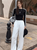 European Goods 2025 Autumn New Fashion Long-Sleeved Cotton T-Shirt Striped Slimming Thin Bottom Shirt Women's Top