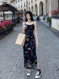 French Retro Beautiful Slinguary Floral Dress Women's New Summer 2026 Slimming Ass Long Skirt