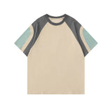 A39# (21 Ultra-Shuang Cotton 220-Gram Sorona Thread) Pure Cotton Shoulder-Collision Color Version Of Short-Sleeved T-Shirt
