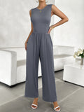 Dili Vacation Leisure Wind Giose Sleeveless Broad-Legged Jumpsuit Women's Clothing 2025 Spring And Summer