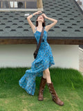 Design Sense Of Irregular Floral Sling Skirt 2026 Summer New Hot Babes Wind Mid-Rise Dress Tide