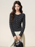 Great-Looking Round Collar On The Shoulder Broken Long-Sleeved T-Shirt 2026 Autumn And Winter New Bottoming Shirt In The Women's Clothing