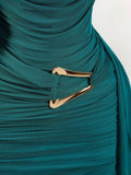 New Fashion Solid Temperament Niche Hanging Back Sex Dress Irregular Dress