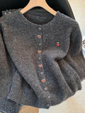 New Year's Christmas Red Button Love Sweater Coat Women's Autumn And Winter Loose Soft Han Knitted Open Shirt