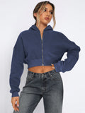 Hot Women's Clothing Short Fashion Street Trend Long-Sleeved Autumn Winter Loose Hooded Jacket