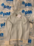 Autumn And Winter Korean Zipper Design Sense Inside The Sweater Top Blue And White Stripe Hit The Knitted Open Shirt Coat Woman