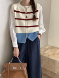 Double Zipper Open Shirt Knitted Vest Vest Women 2025 Autumn New Loose Wearing Horse Clip Round Collar Sweater Shoulder