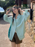Korean Simple Tie Collar Long-Sleeved Shirt Women's Clothing 2026 Autumn Day New Temperament Pure Color Casual Loose Top