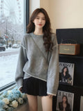Irregular Design Feel Oat Color Knitted Sweater Women's New Autumn And Winter 2025 Unique Super-Looking Top